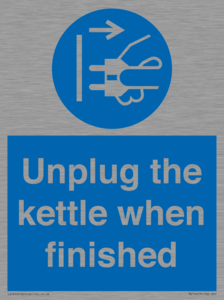 Unplug the kettle when finished